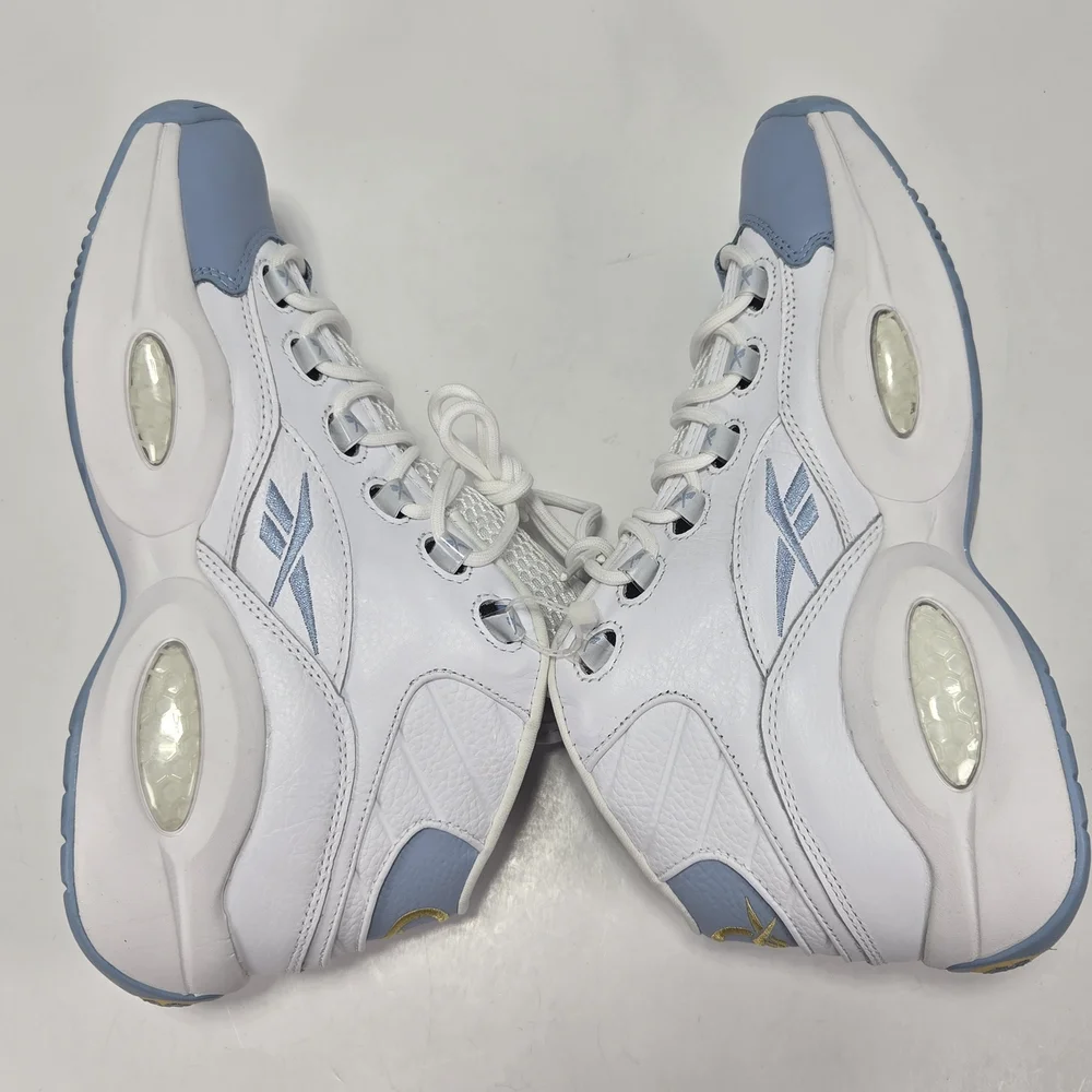 Reebok Question Mid Allen Iverson Men's White  Blue Basketball Sneakers Size 9.5 - Picture 7 of 15